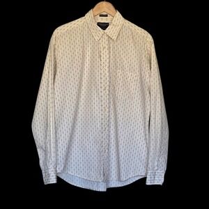 American Eagle Mens Y2K Vintage Slim Fit Shirt Large Neutral Button Down Capsule